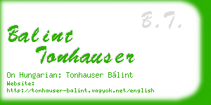 balint tonhauser business card